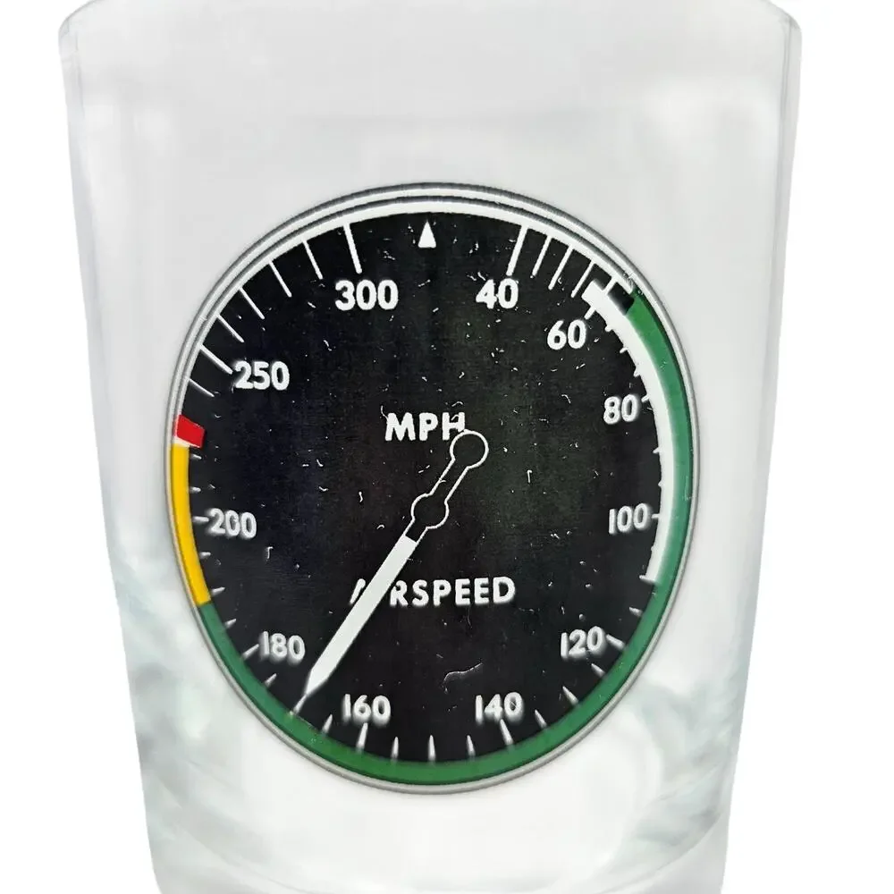 Aviation Instrument Panel Rocks Glasses Set 4 Pilot Whiskey Flight Cockpit Gift